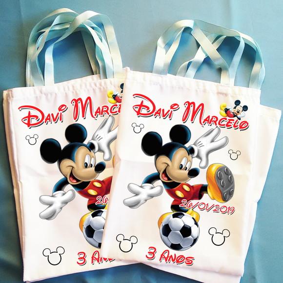 Bolsinha Ecobag Sacolinha Personalizada Mickey Mouse