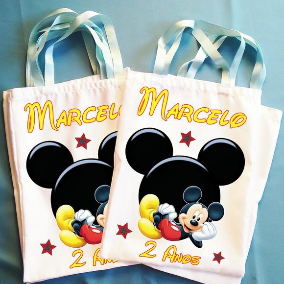 Bolsinha Ecobag Sacolinha Personalizada Mickey Mouse