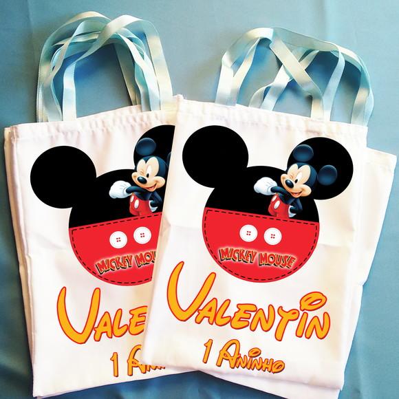 Bolsinha Ecobag Sacolinha Personalizada Mickey Mouse