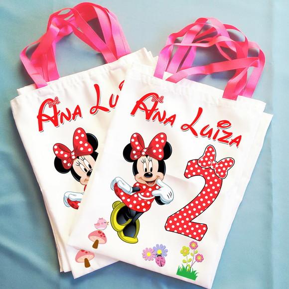 Bolsinha Ecobag Sacolinha Personalizada Minnie