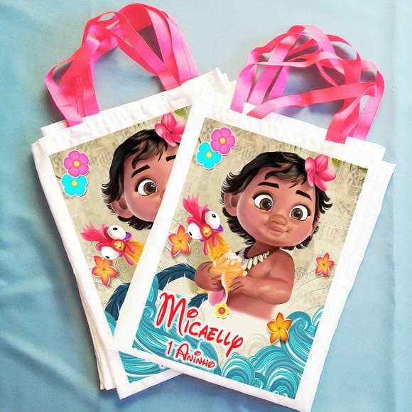 Bolsinha Ecobag Sacolinha Personalizada Moana