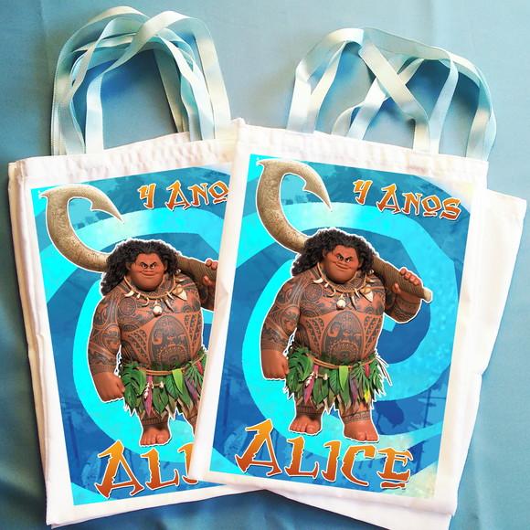 Bolsinha Ecobag Sacolinha Personalizada Moana