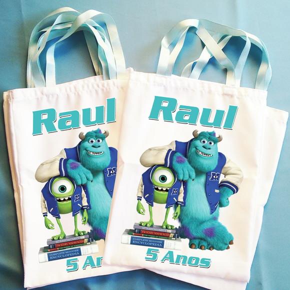 Bolsinha Ecobag Sacolinha Personalizada Monstros SA