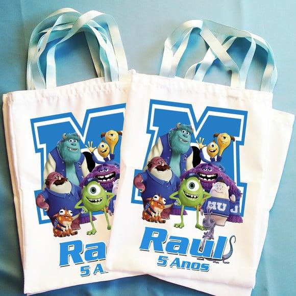 Bolsinha Ecobag Sacolinha Personalizada Monstros SA