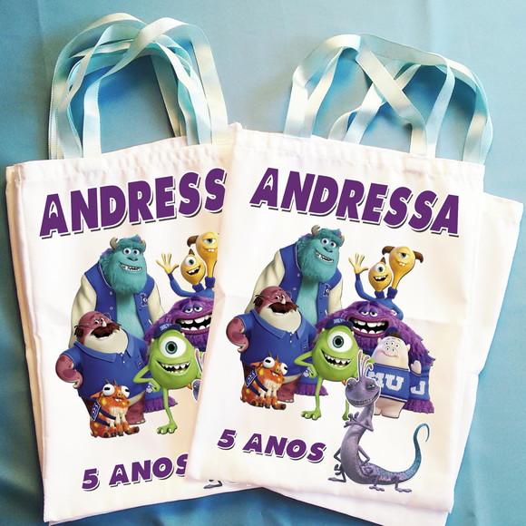 Bolsinha Ecobag Sacolinha Personalizada Monstros SA