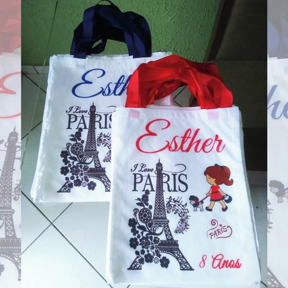 Bolsinha Ecobag Sacolinha Personalizada Paris