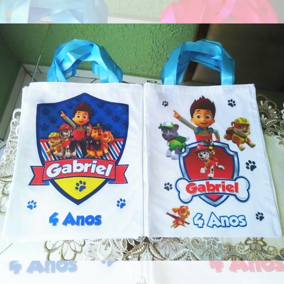 Bolsinha Ecobag Sacolinha Personalizada Patrulha Canina