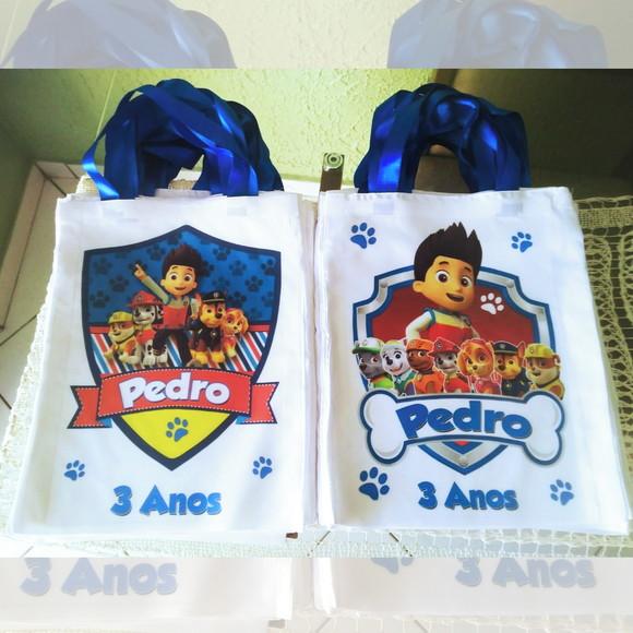 Bolsinha Ecobag Sacolinha Personalizada Patrulha Canina
