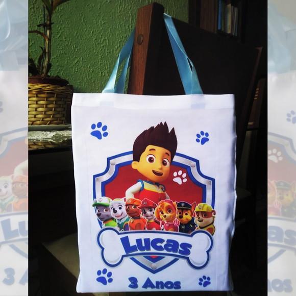 Bolsinha Ecobag Sacolinha Personalizada Patrulha Canina