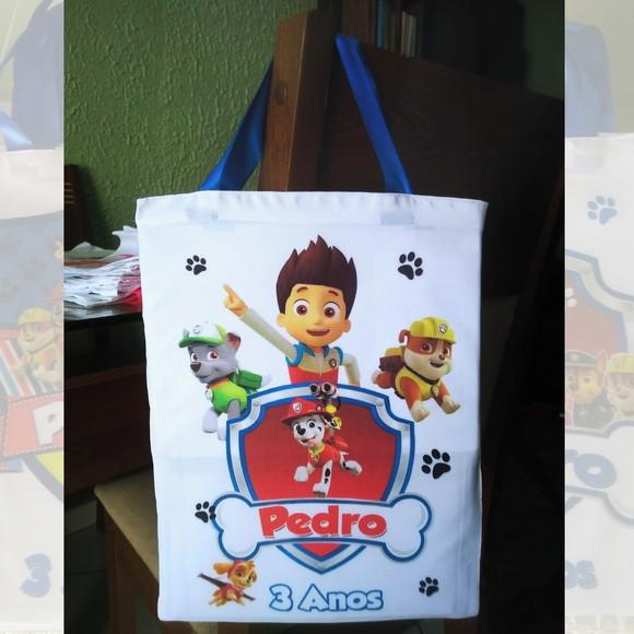 Bolsinha Ecobag Sacolinha Personalizada Patrulha Canina