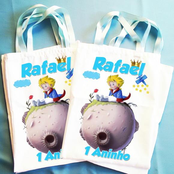 Bolsinha Ecobag Sacolinha Personalizada Pequeno Príncipe