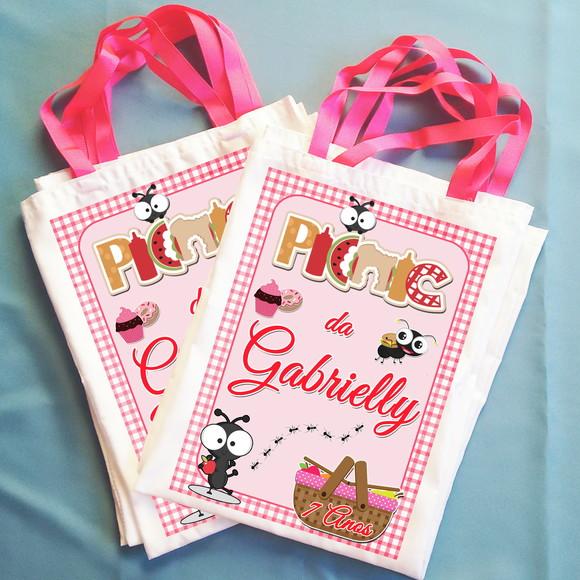 Bolsinha Ecobag Sacolinha Personalizada Picnic Piquenique