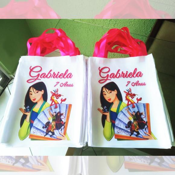 Bolsinha Ecobag Sacolinha Personalizada Princesa Mulan