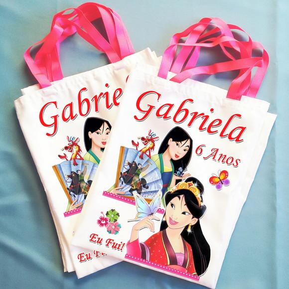 Bolsinha Ecobag Sacolinha Personalizada Princesa Mulan