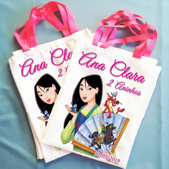 Bolsinha Ecobag Sacolinha Personalizada Princesa Mulan