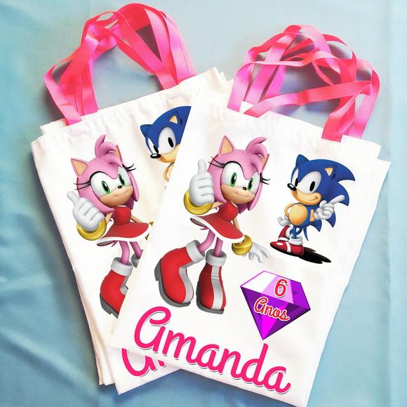 Bolsinha Ecobag Sacolinha Personalizada Sonic