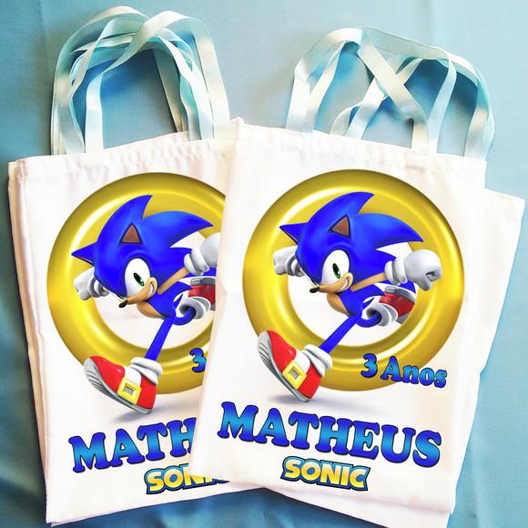 Bolsinha Ecobag Sacolinha Personalizada Sonic