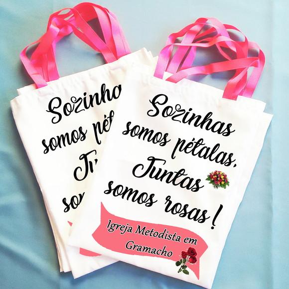 Bolsinha Ecobag Sacolinha Personalizada Tema Flores