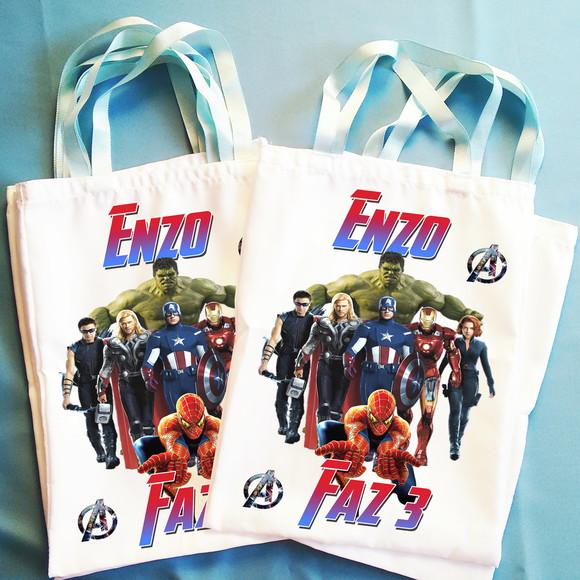 Bolsinha Ecobag Sacolinha Personalizada Vingadores