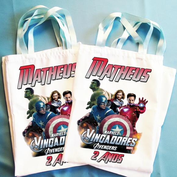 Bolsinha Ecobag Sacolinha Personalizada Vingadores