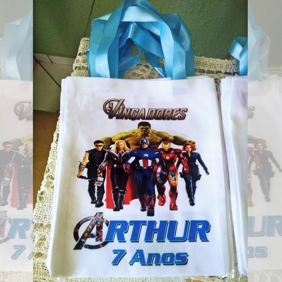 Bolsinha Ecobag Sacolinha Personalizada Vingadores