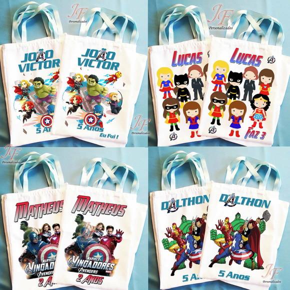 Bolsinha Ecobag Sacolinha Personalizada Vingadores