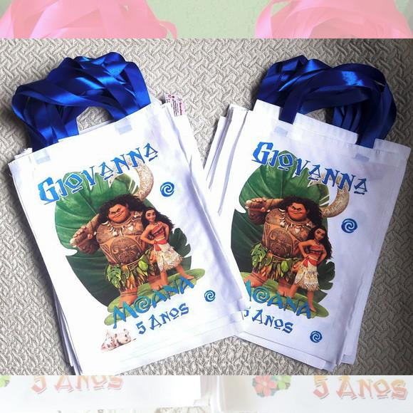 Bolsinha Personalizada Ecobag Sacolinha Moana