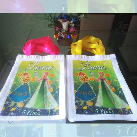 Bolsinha Sacolinha Ecobag Personalizada Frozen
