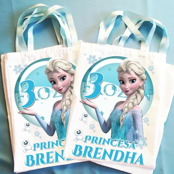 Bolsinha Sacolinha Ecobag Personalizada Frozen