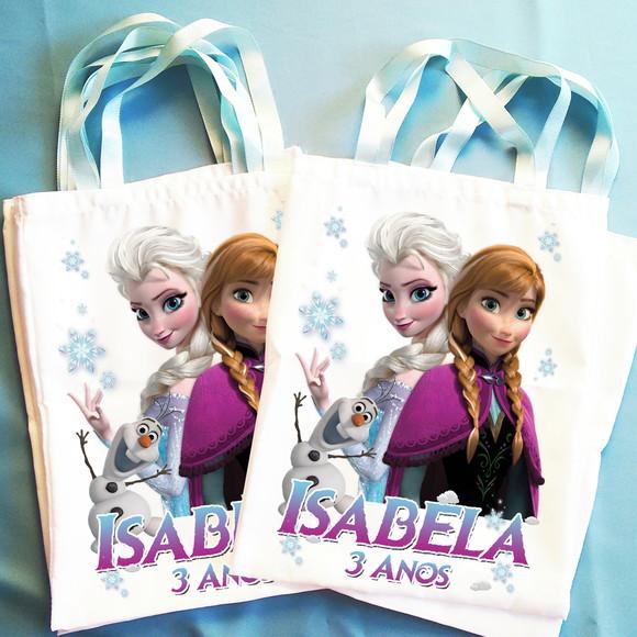 Bolsinha Sacolinha Ecobag Personalizada Frozen