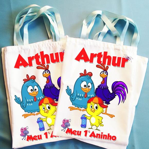 Bolsinha Sacolinha Ecobag Personalizada Galinha Pintadinha