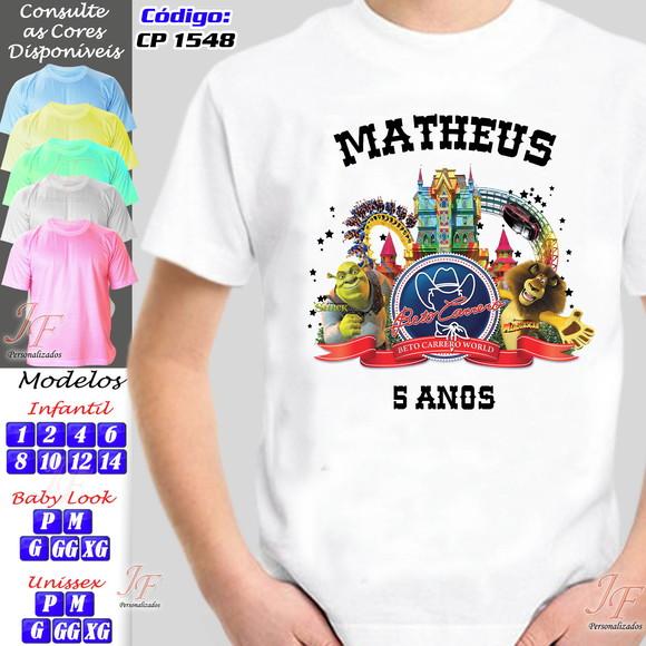Camisa Viagem Beto Carrero | 05 Unidades | 100% Algodão