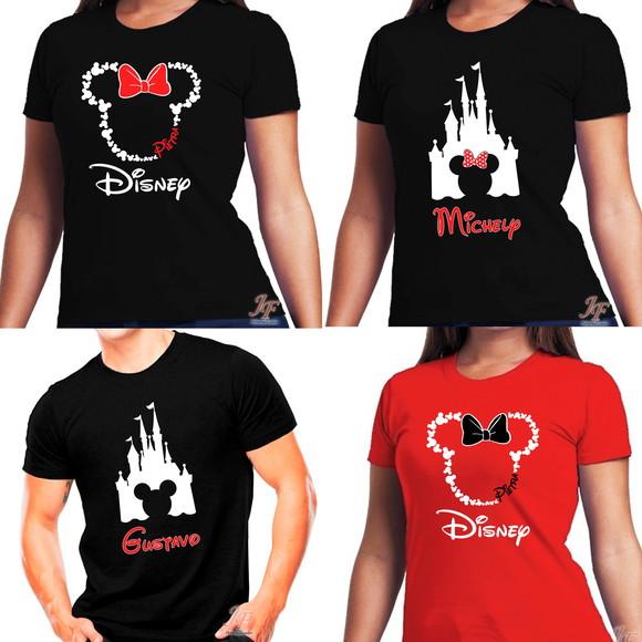 Camisa Viagem Família Disney | 07 Unidades | 100% Algodão