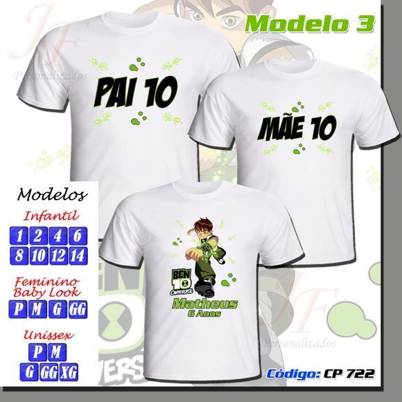 Camiseta Adulto Infantil Personalizada Ben 10