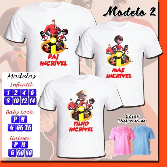 Camiseta Adulto Infantil Personalizada os Incríveis