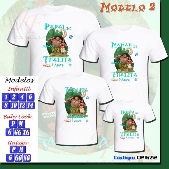 Camiseta Adulto Infantil Personalizada Moana