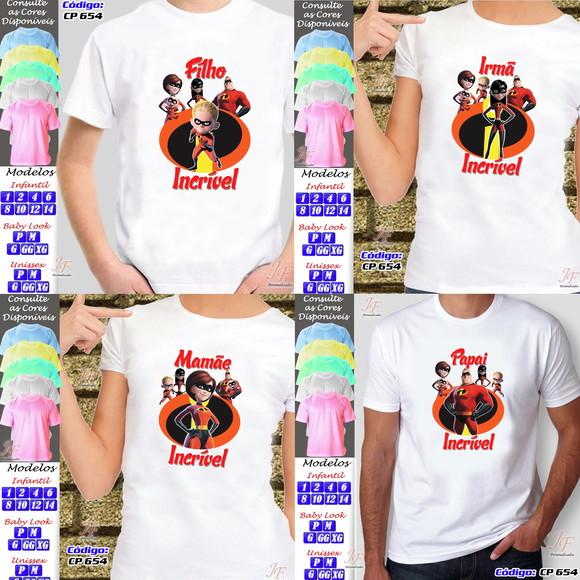 Camiseta Adulto Infantil Personalizada Os Incríveis