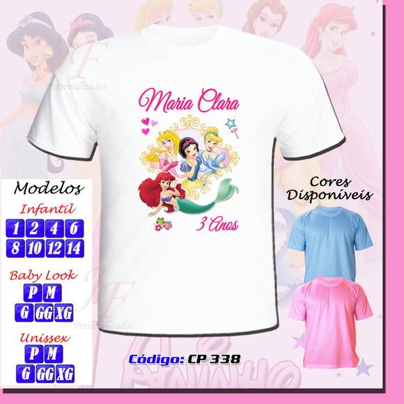 Camiseta Adulto Infantil Personalizada Princesas