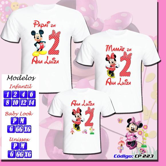 Camiseta Personalizada Aniversário Festa Minnie