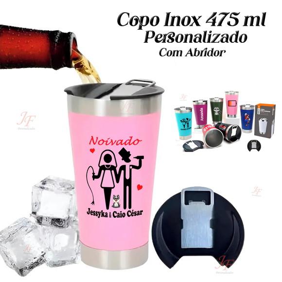 Copo Térmico Personalizado | Inox 475 ml | Tampa e Abridor