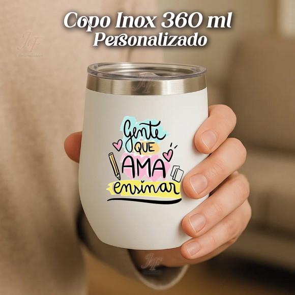 Copo Térmico Personalizado Inox Tipo Cuia com Tampa 360ml