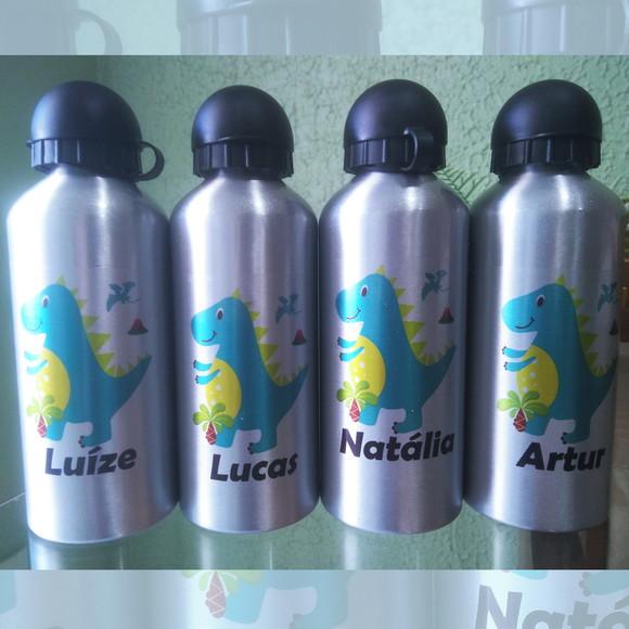 Garrafinha Aqueeze Alumínio 500 ml Personalizada Dinossauro