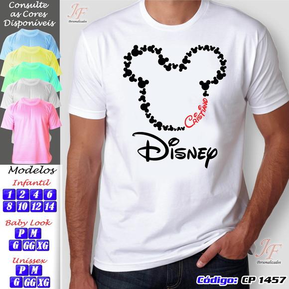 Kit 04 Camisetas Adulto ou Infantil Viagem Família Disney