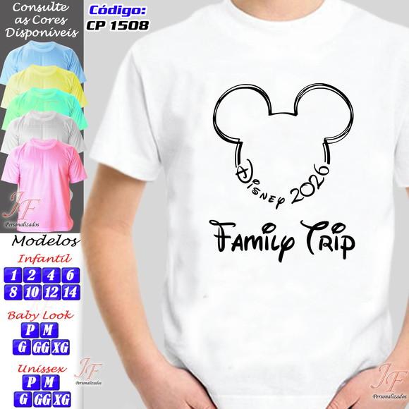 Kit 06 Camisetas Personalizadas Viagem Disney Famíliy Trip