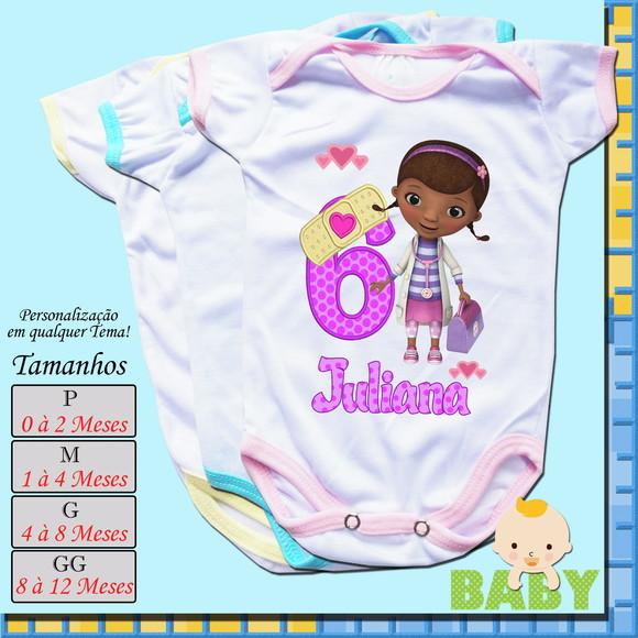 Kit com 12 Body Bebê Infantil Personalizado_Mêsversário
