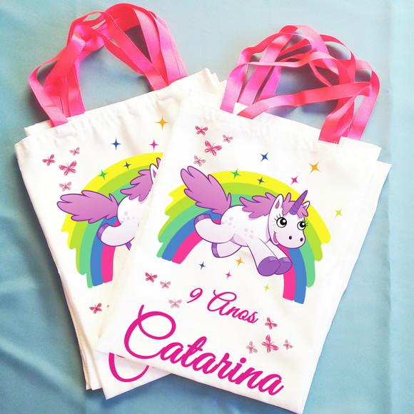 Kit com 30 Bolsinhas Sacolinhas Personalizada Unicórnio