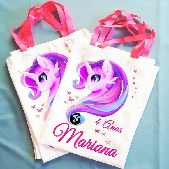 Kit com 40 Bolsinhas Sacolinhas Personalizada Unicórnio
