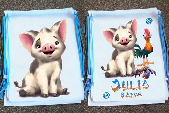 Mochilinha Ecobag Moana Personalizada