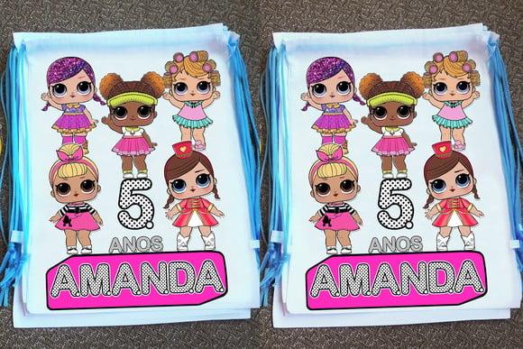 Mochilinha Ecobag Personalizada Boneca Lol Surprise