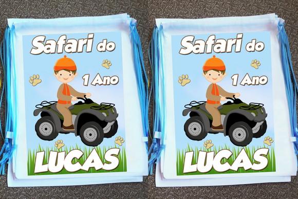 Mochilinha Ecobag Personalizada Safari Floresta